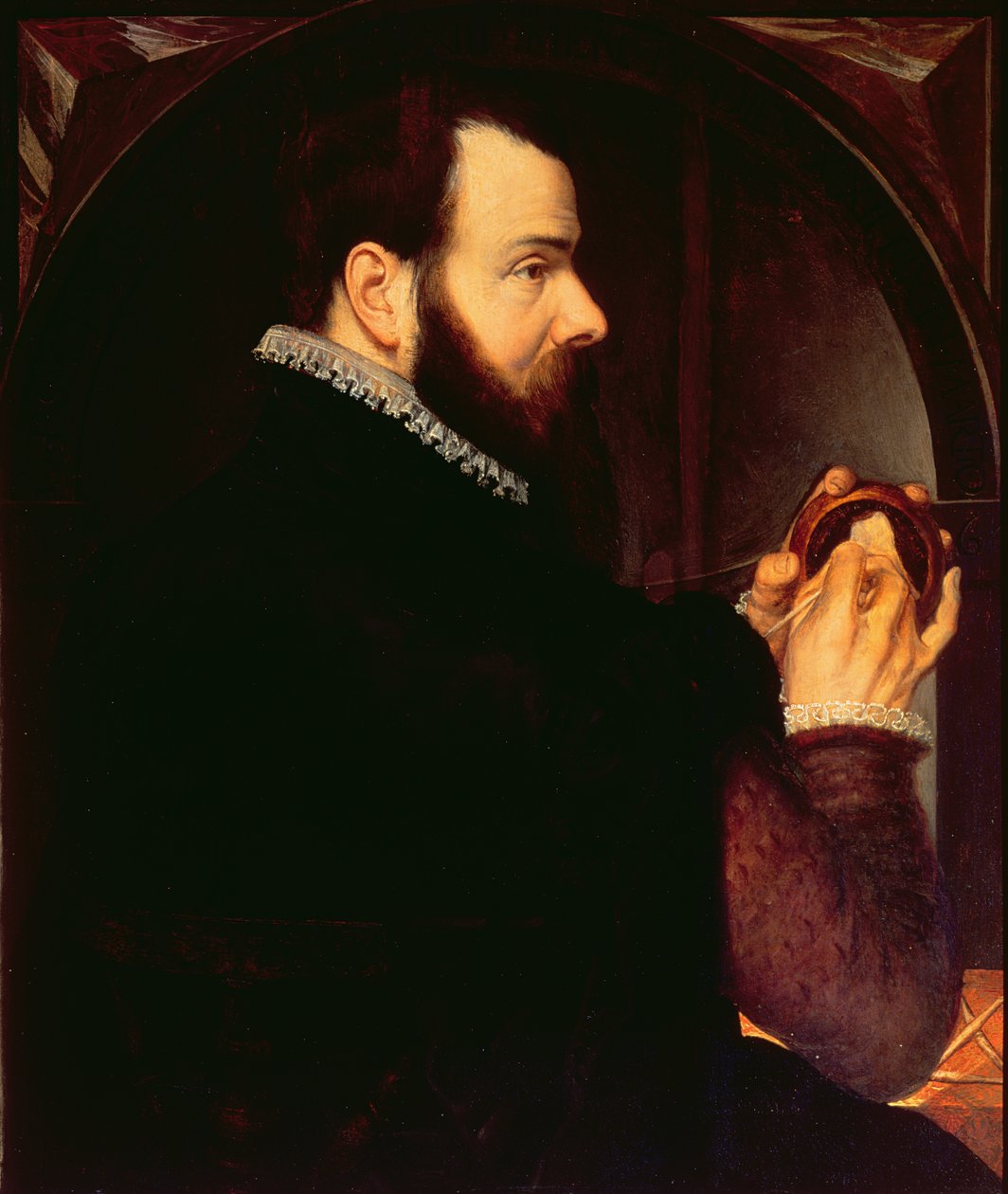 Autoportrait tenant un médaillon en cire, 1564 - Willem van den Broecke