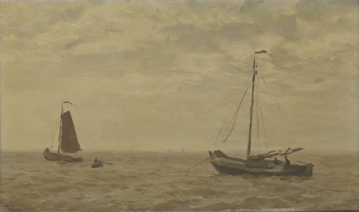 Vue de mer avec bateaux de pêche - Willem Bastiaan Tholen