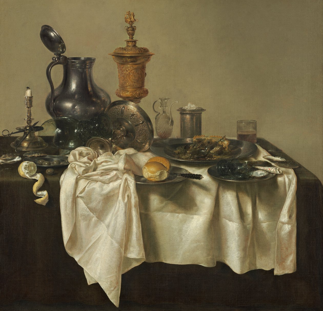 Pièce de banquet avec tourte à la viande - Willem Claesz. Heda