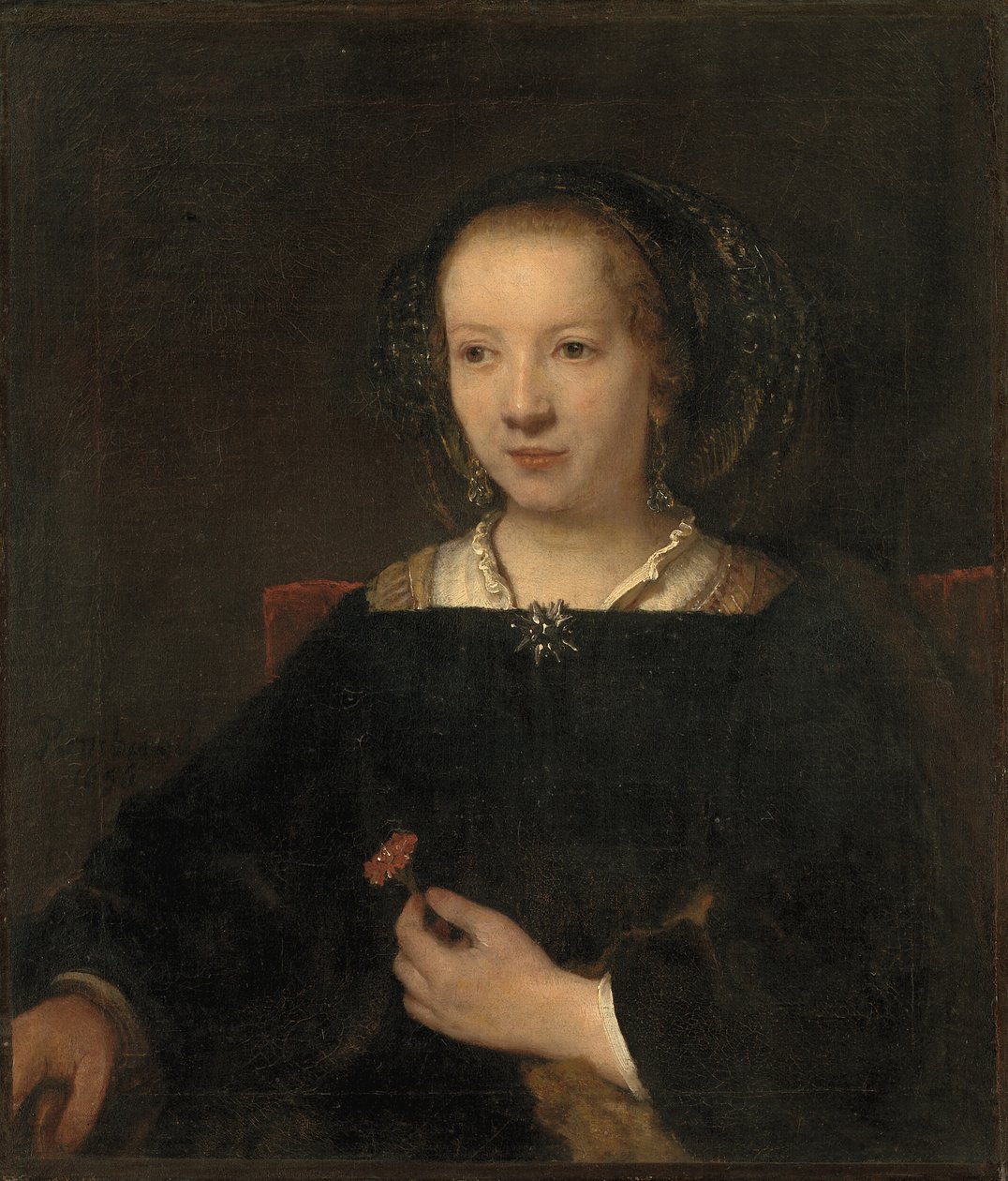 Jeune femme avec un œillet - Willem Drost