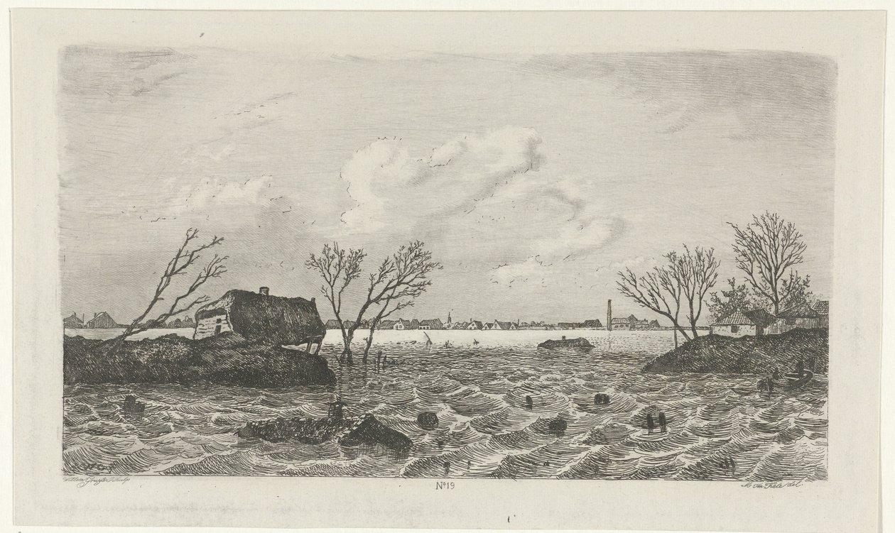 Rupture de digue à Dreumel, 1855 - Willem Gruyter jr.
