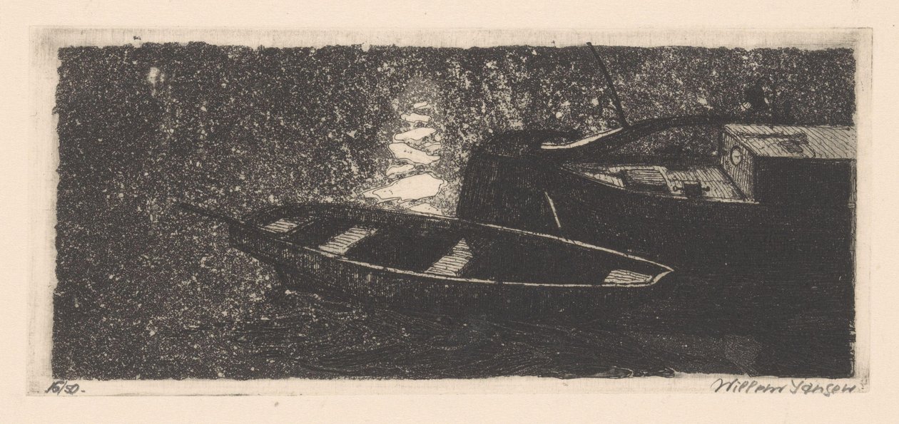 Poupe et canot - Willem Jansen (graveur) (signed by artist)