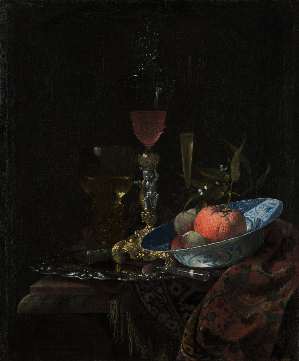 Verre à vin et un bol de fruits, 1663 - Willem Kalf