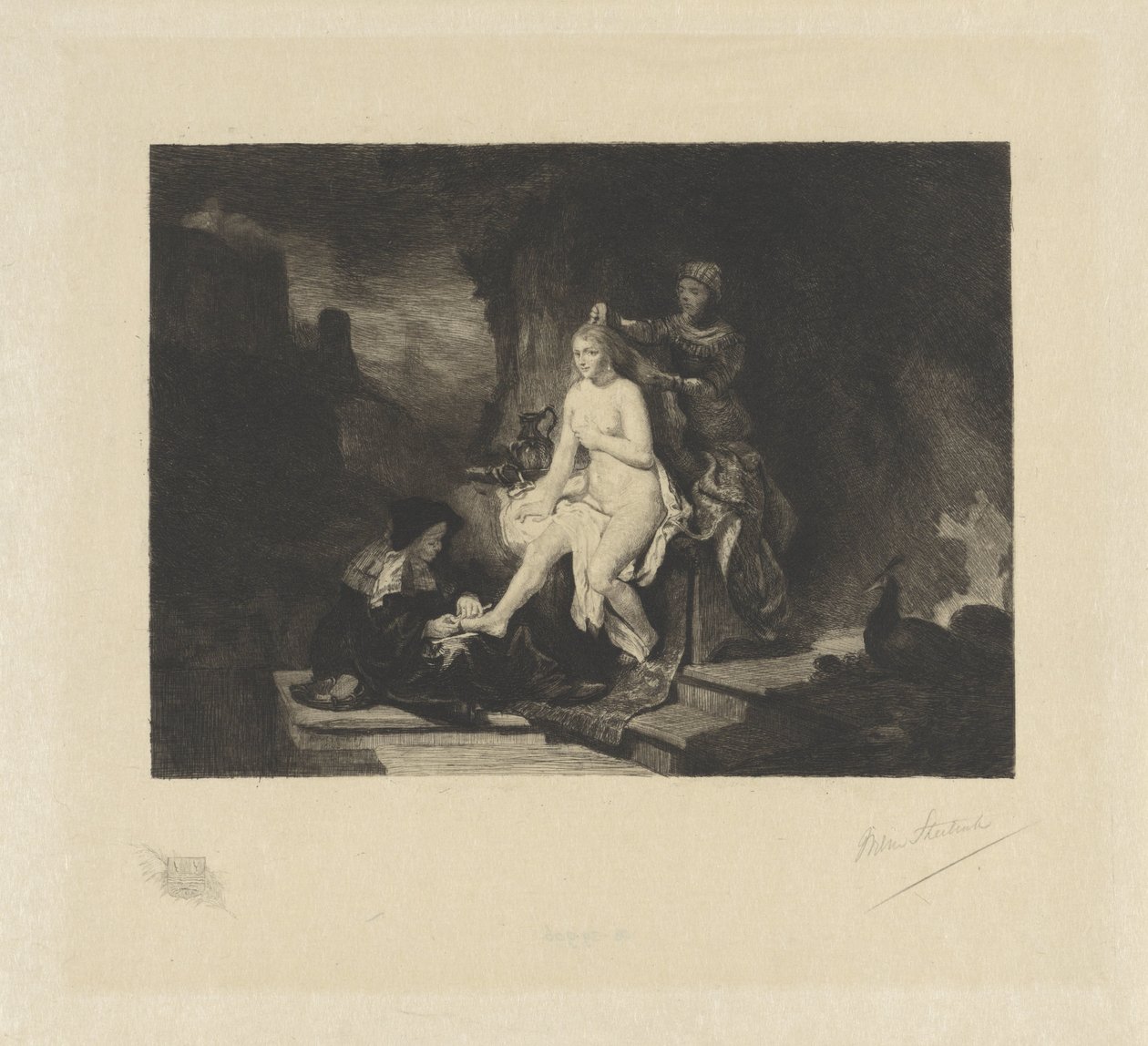 Toilette de Bethsabée - Willem Steelink (II) (signed by artist)