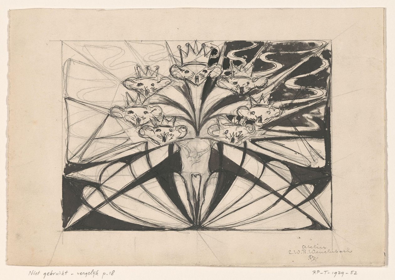 Sept têtes de souris couronnées - Ludwig Willem Reymert Wenckebach