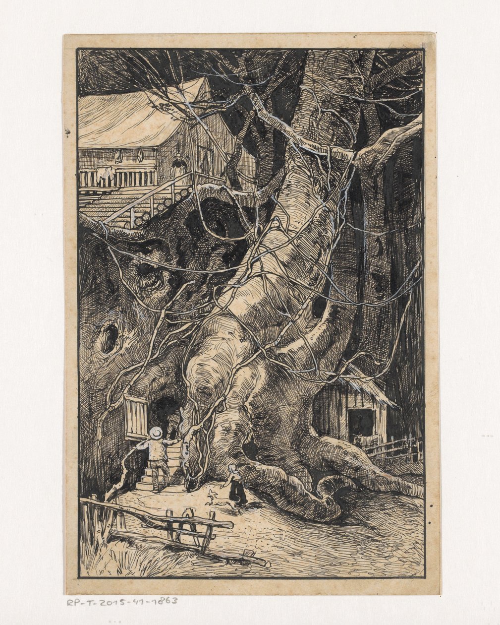 Maison miniature contre un arbre - Willem Wenckebach