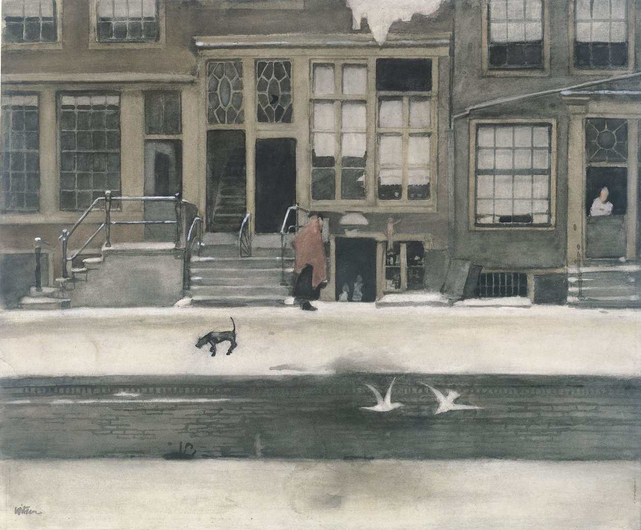 De Kromboomsloot à Amsterdam - Willem Witsen (signed by artist)