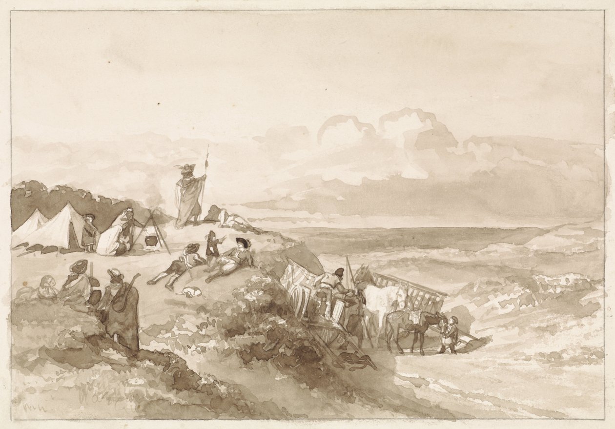 Bivouac dans un paysage vallonné - Willem de Famars Testas