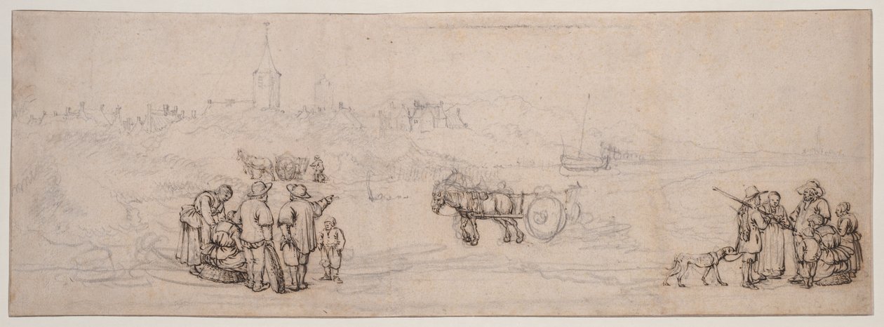 Scène de Dune avec Paysans - Willem van de Velde