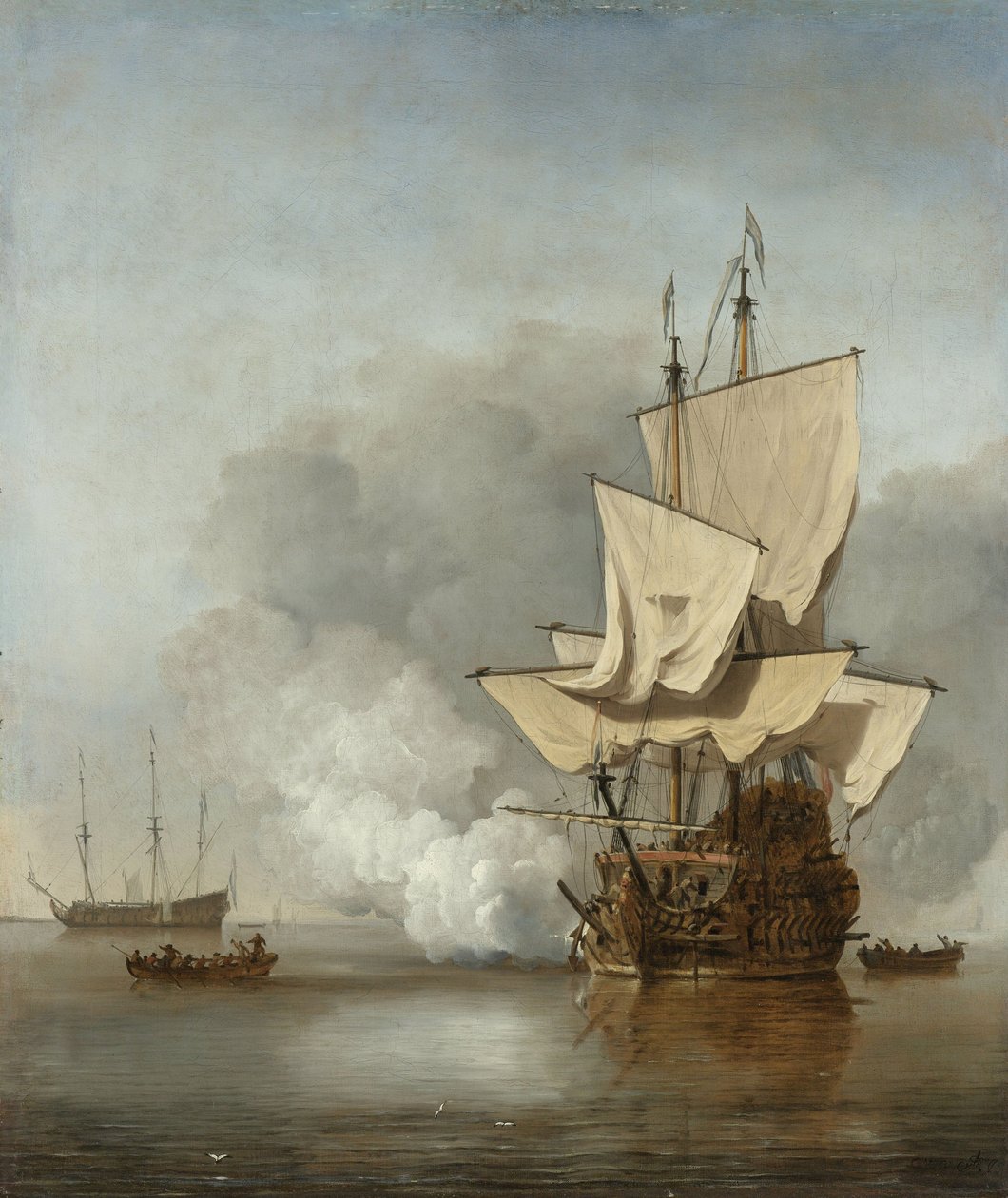 Le coup de canon, vers 1680 - Willem van de Velde