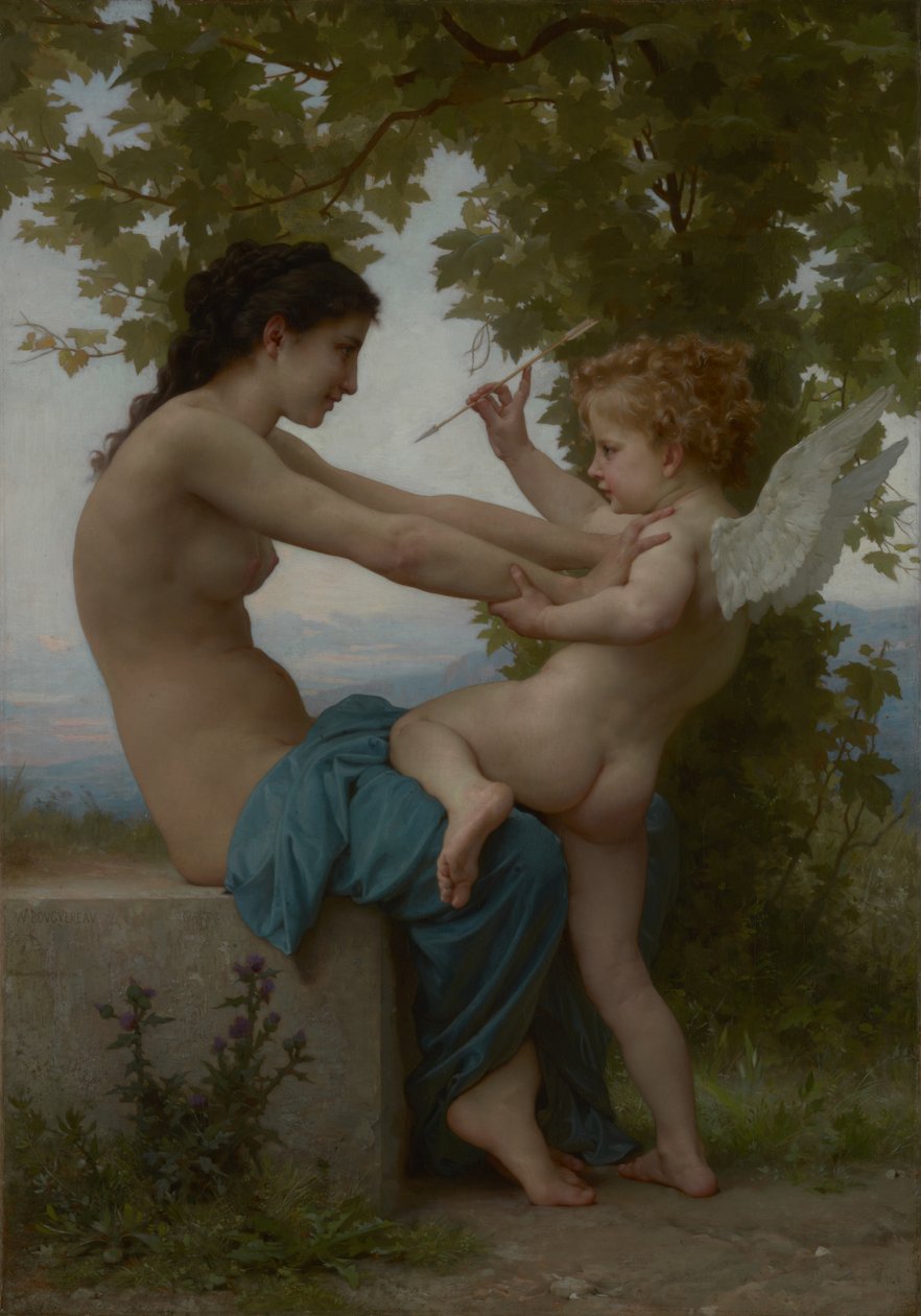 Une jeune fille se défendant contre Éros - William Adolphe Bouguereau