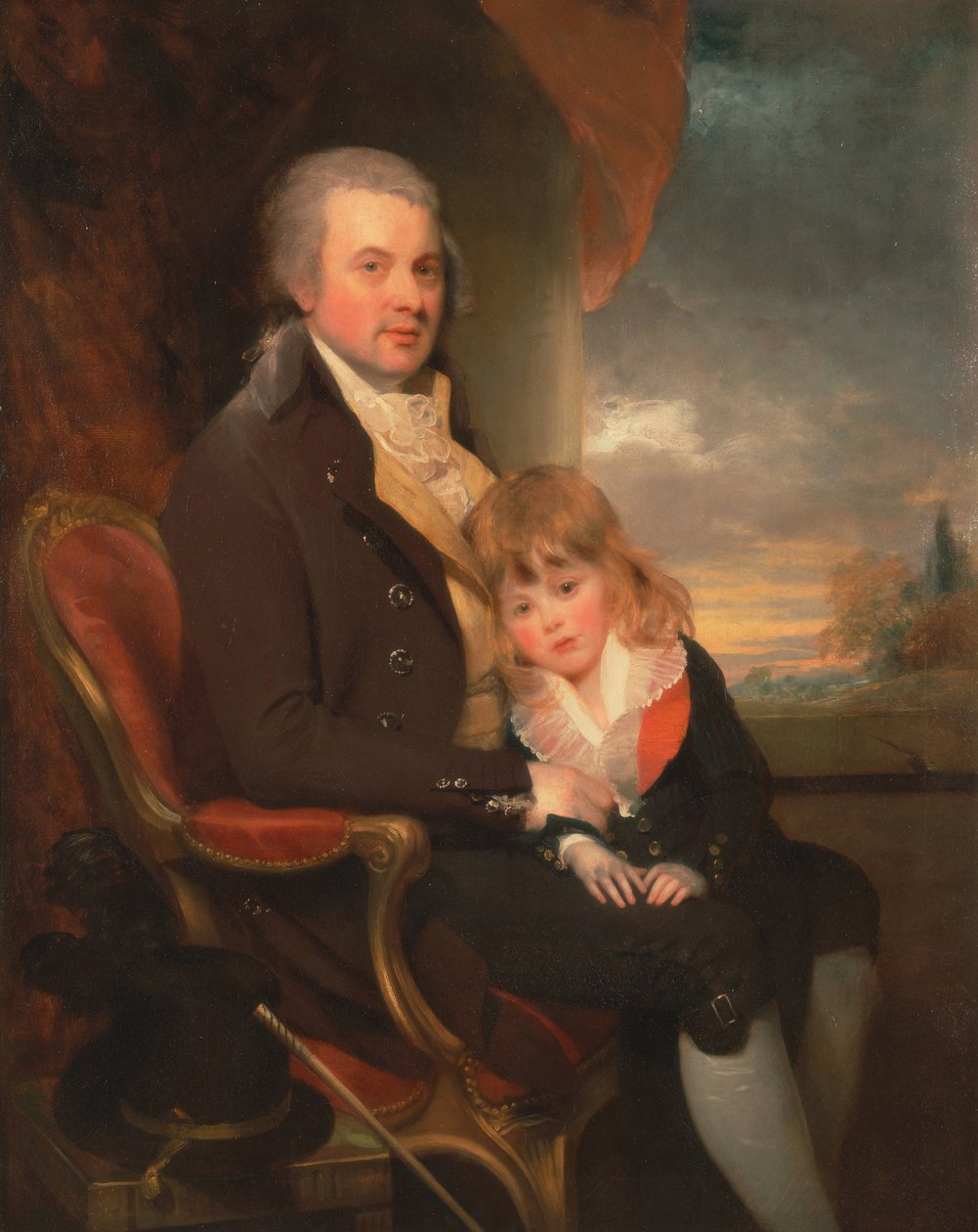 Edward George Lind et son fils, Montague - William Beechey