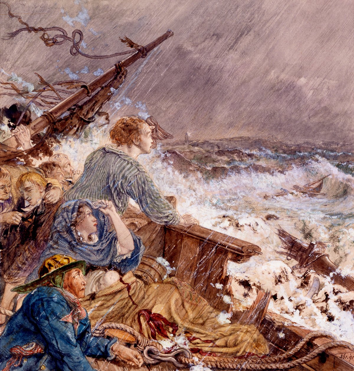 Grace Darling et son père sauvant l