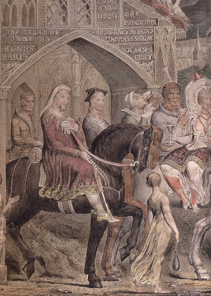 Blake-Cant-pilgrims-détail-b Chaucer - William Blake