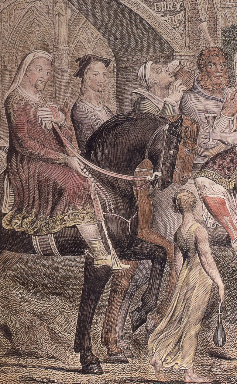 Blake-Cant-pilgrims-détail-b1 Gravure colorée, 2e état (1810) - William Blake