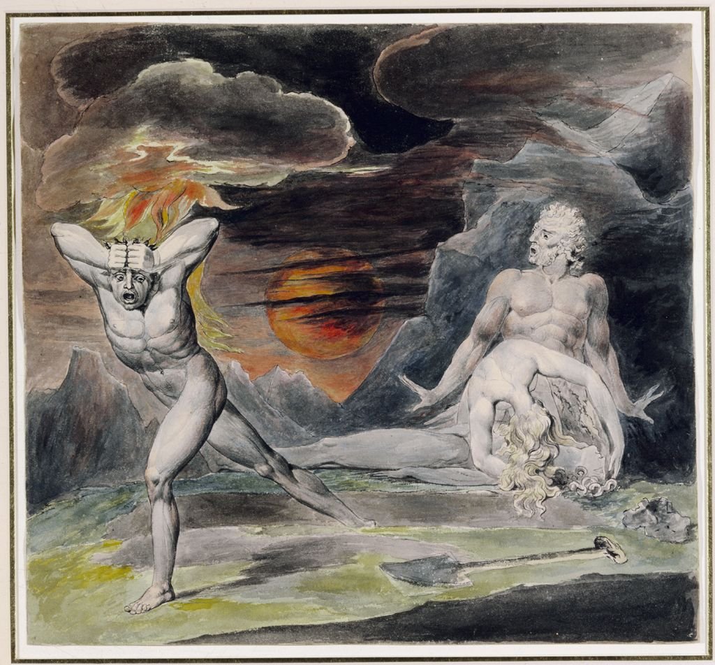Caïn fuyant la colère de Dieu - William Blake