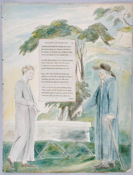 Élégie écrite dans un cimetière de campagne, design 113 de Les Poèmes de Thomas Gray, 1797-98 - William Blake