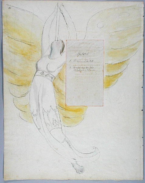 Épitaphe sur Mme Clarke, design 102 de Les Poèmes de Thomas Gray, 1797-98 - William Blake