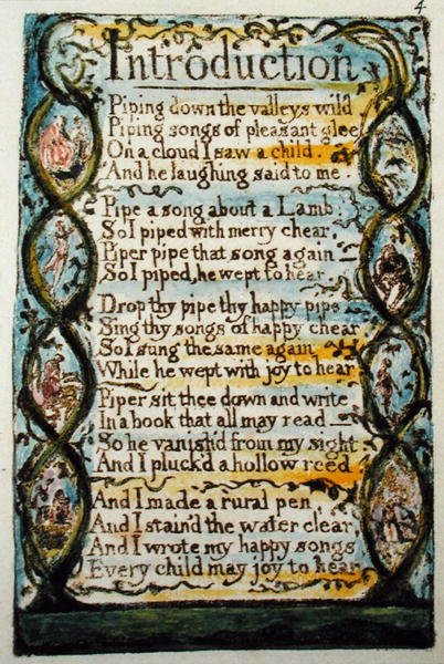 Introduction, plaque 4 (Bentley 4) de Songs of Innocence and of Experience (Bentley Copy L) 1789-94 - William Blake