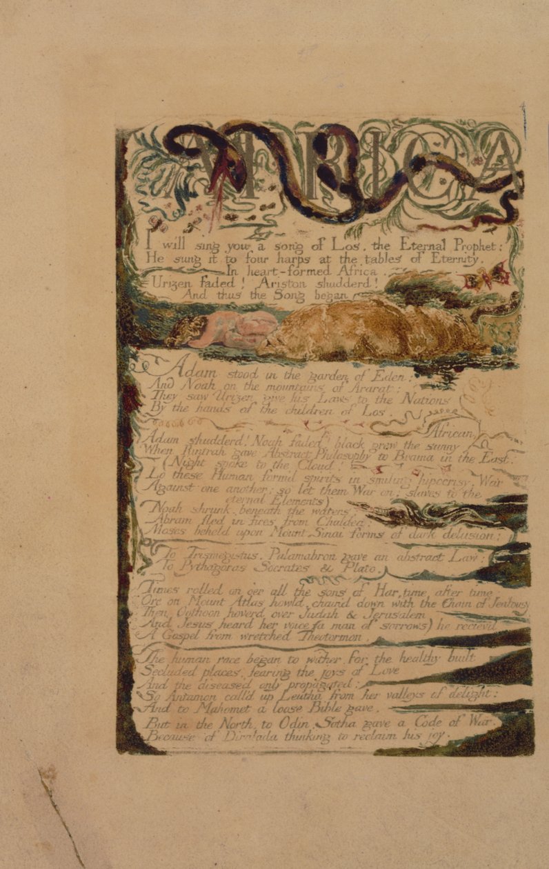 Planche 3 de The Song of Los, copie B, dans la collection de la Bibliothèque du Congrès - William Blake