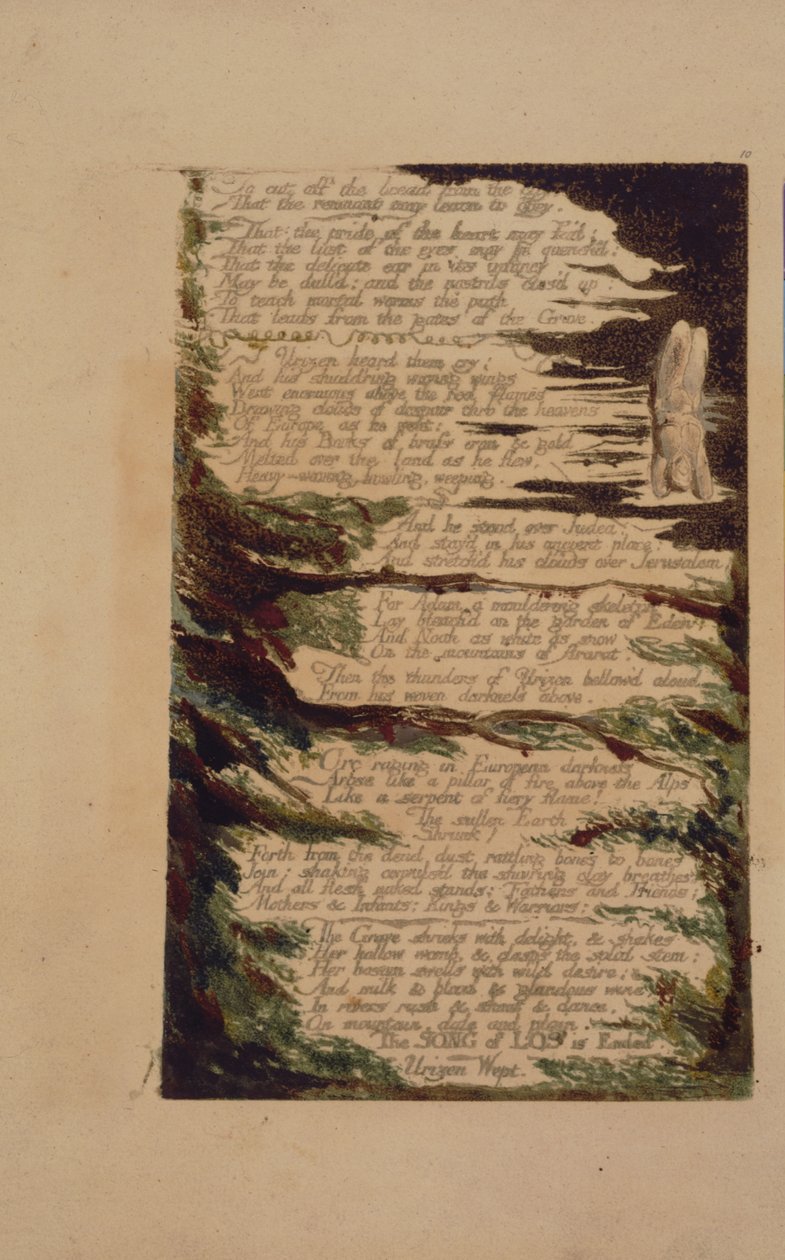 Planche 7 de The Song of Los, copie B, dans la collection de la Bibliothèque du Congrès - William Blake