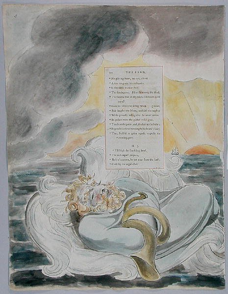 Le Barde, design 60 des Poèmes de Thomas Gray - William Blake