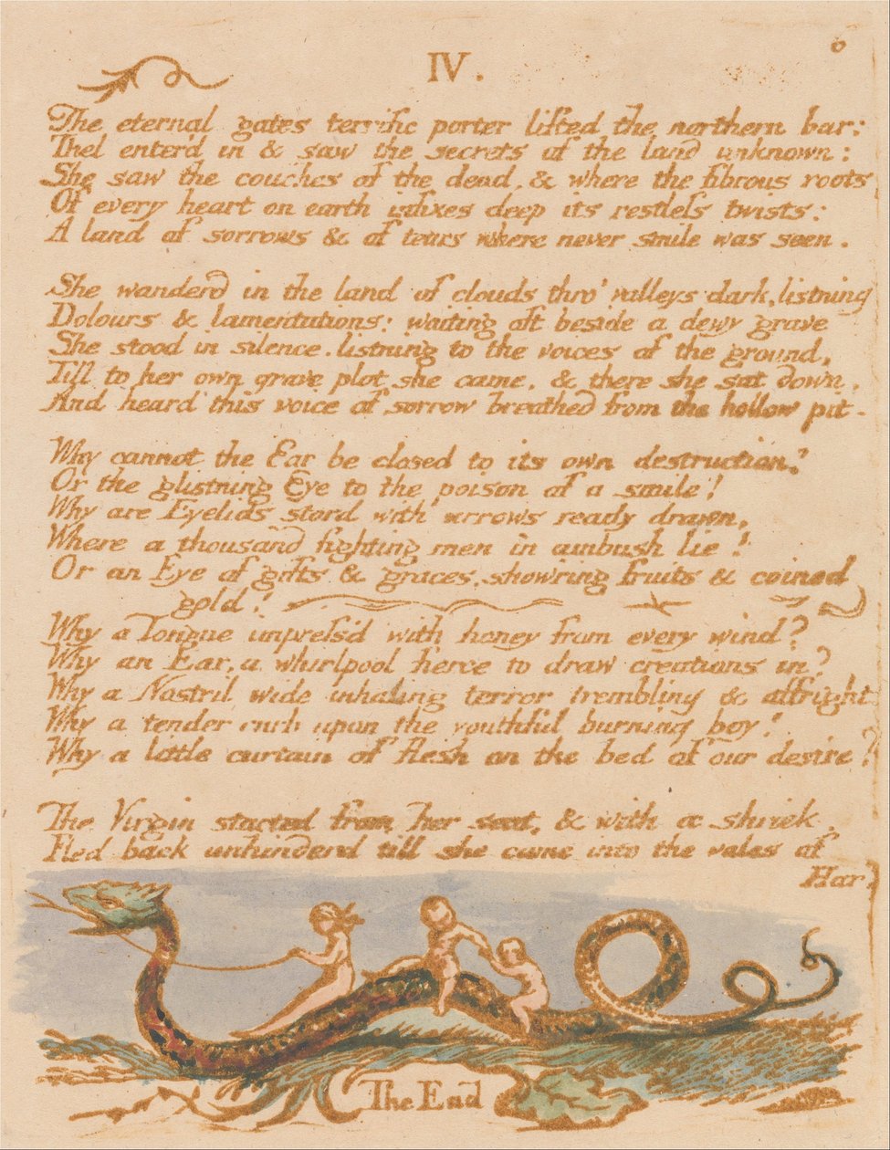 Le Livre de Thel, Planche 8 - William Blake