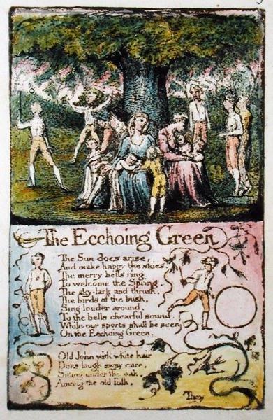 The Echoing Green, plaque 5 (Bentley 6) de Songs of Innocence and of Experience (Bentley Copy L) 1789-94 - William Blake