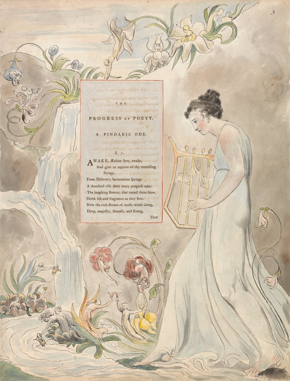 Les Poèmes de Thomas Gray, Design 43, Le Progrès de la Poésie - William Blake