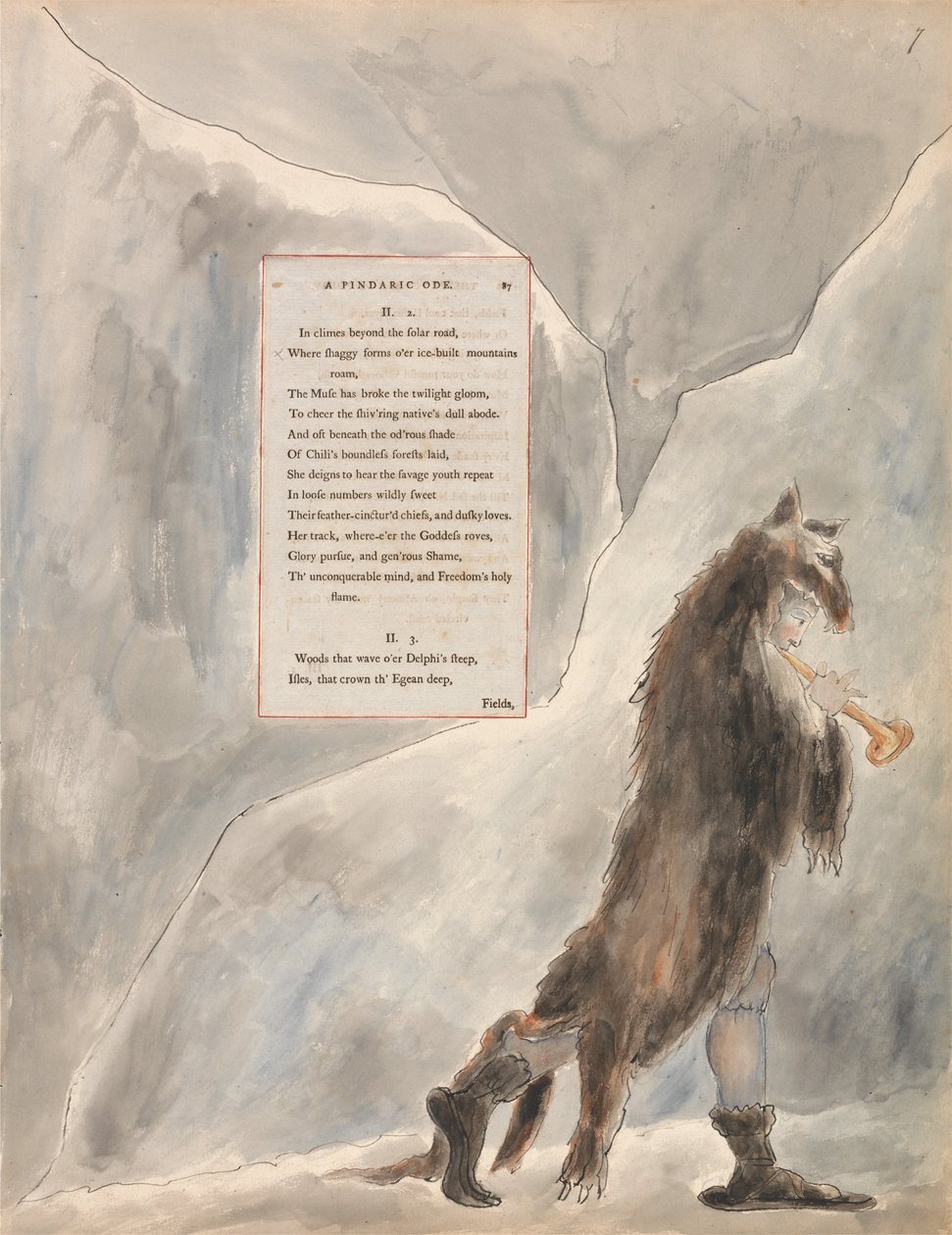 Les Poèmes de Thomas Gray, Design 47, Le Progrès de la Poésie - William Blake