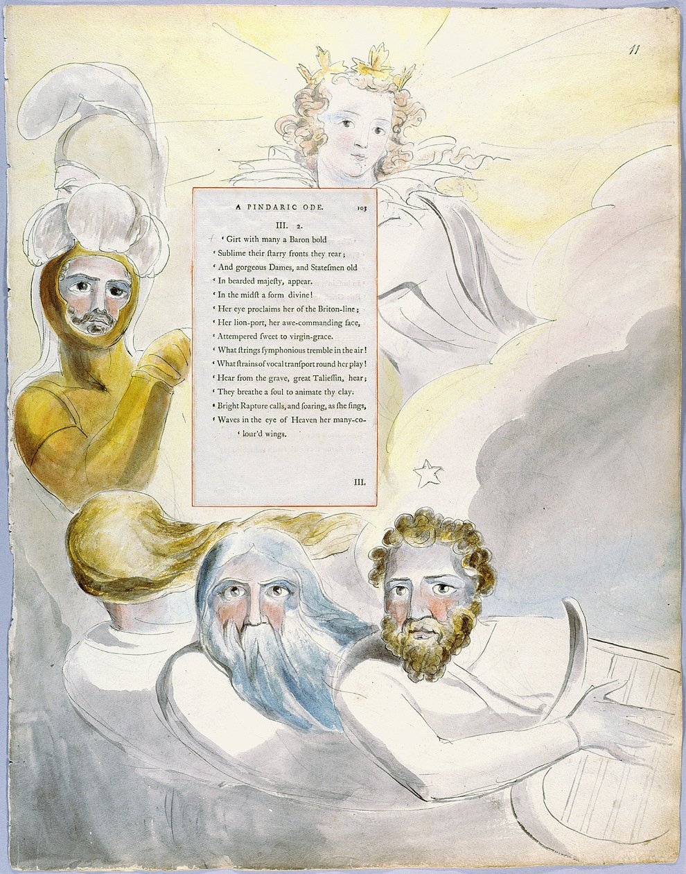 Les Poèmes de Thomas Gray, Design 63, Le Barde 11 - William Blake