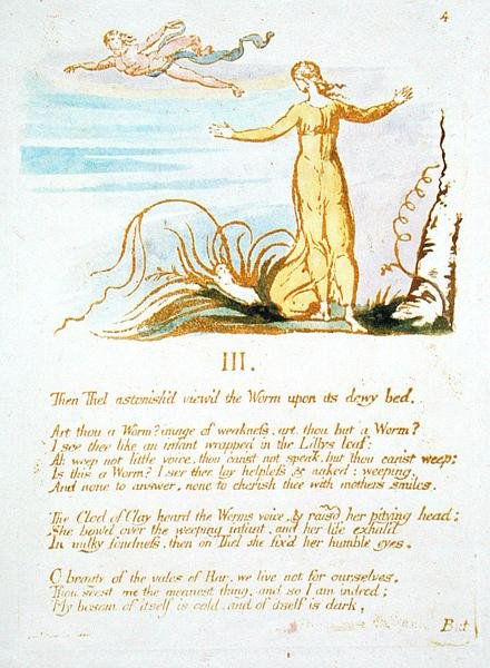 Alors Thel étonnée..., planche 6 du Livre de Thel, 1789 - William Blake
