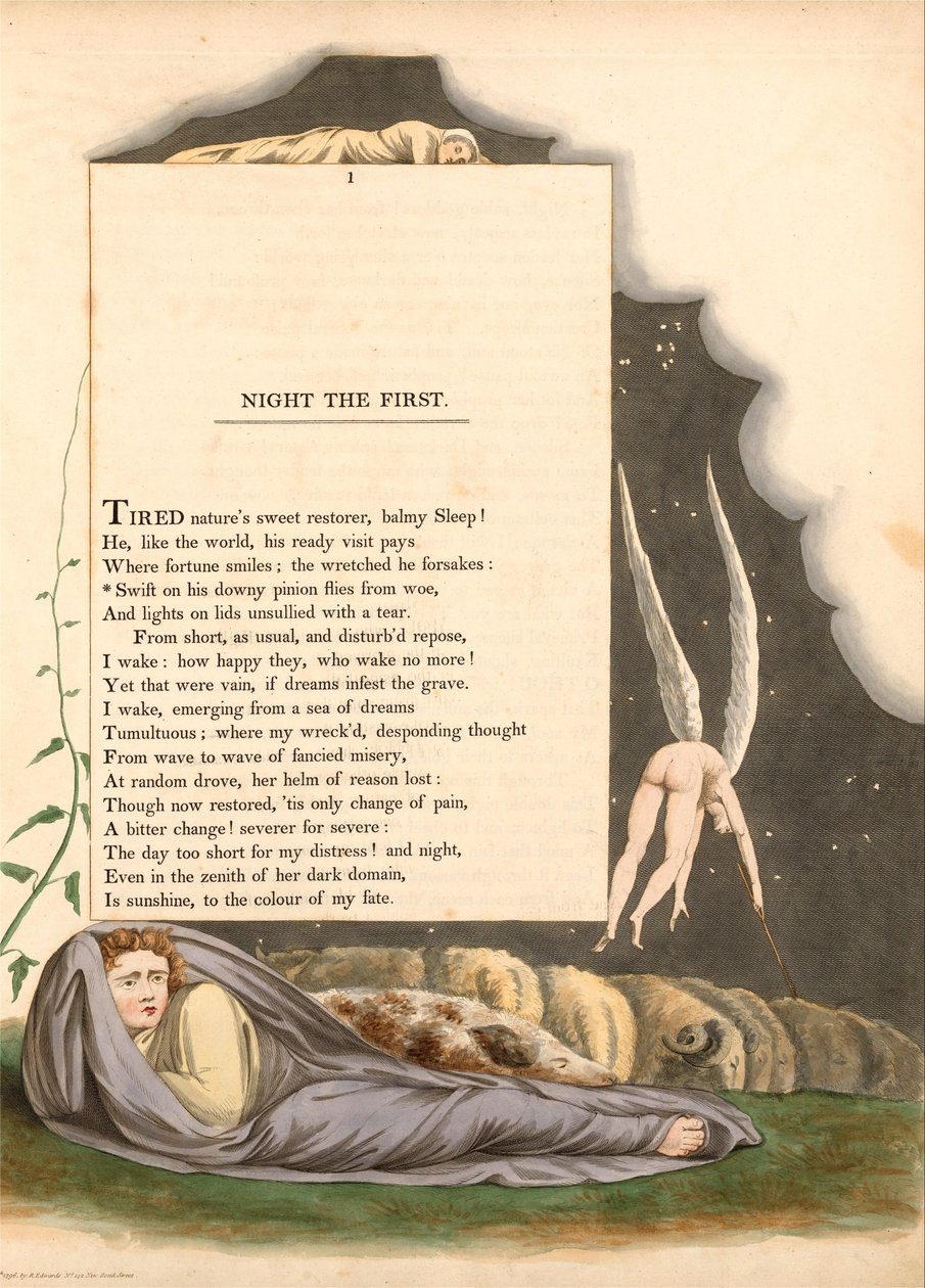 Illustration de William Blake pour Night Thoughts, Planche 01 - William Blake