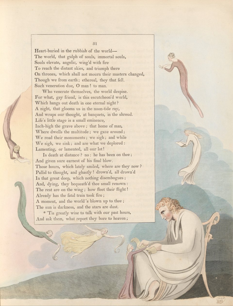 Les pensées nocturnes de Young, Page 31, Il est grandement sage de parler avec nos heures passées - William Blake