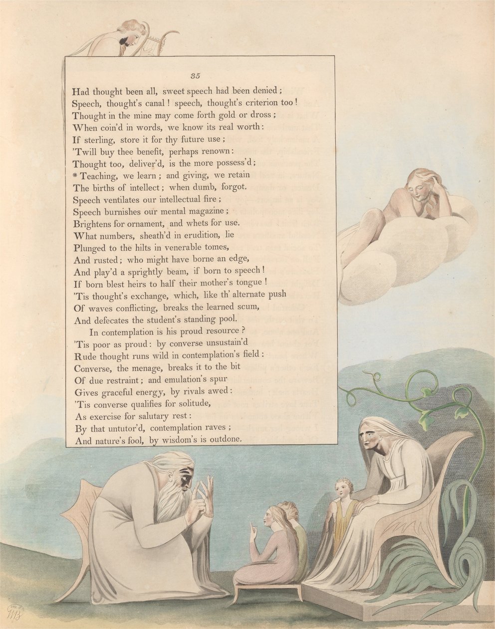 Les pensées nocturnes de Young, Page 35, En enseignant, nous apprenons ; et en donnant, nous retenons - William Blake