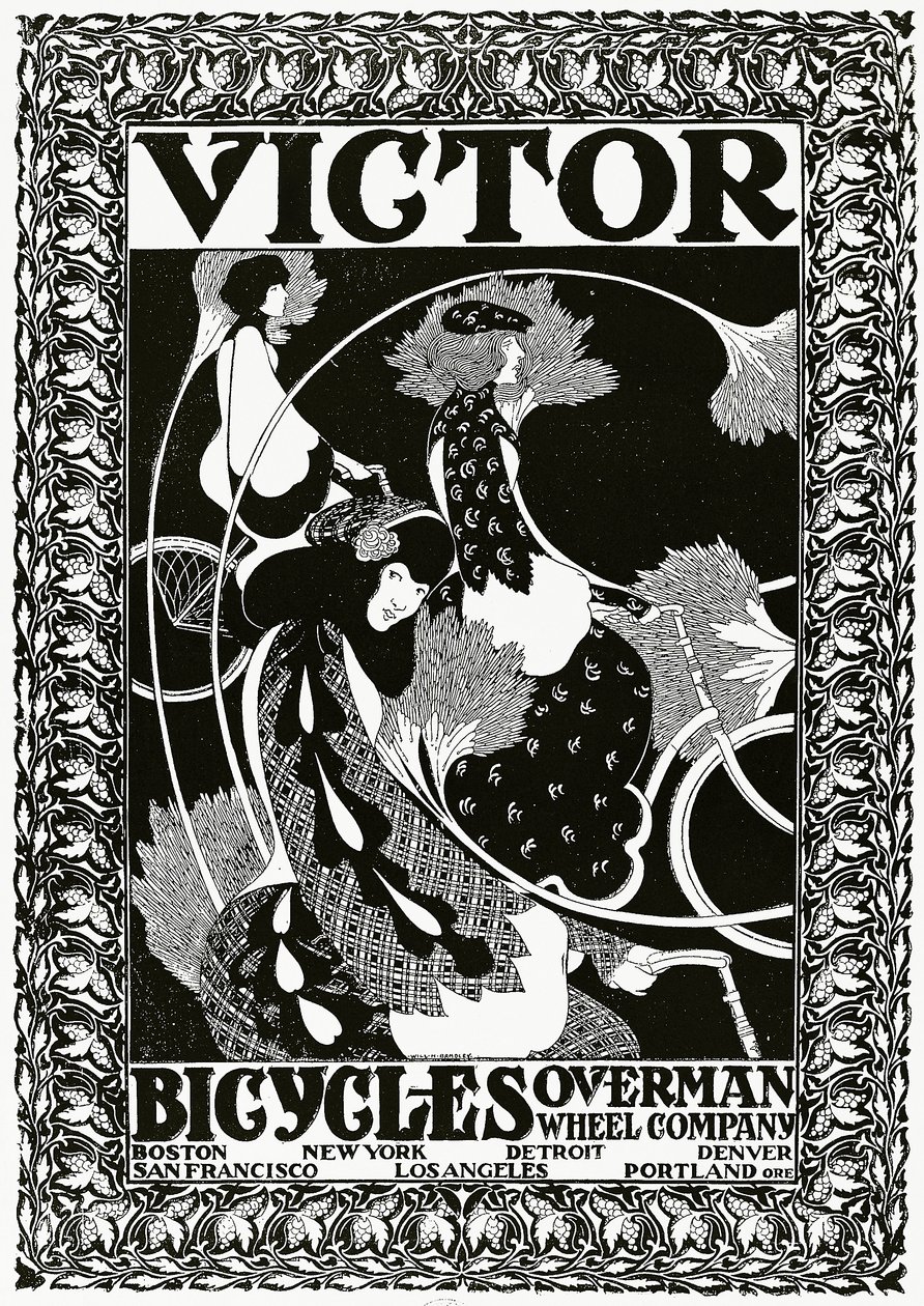 Affiche publicitaire pour les vélos Victor - William Bradley