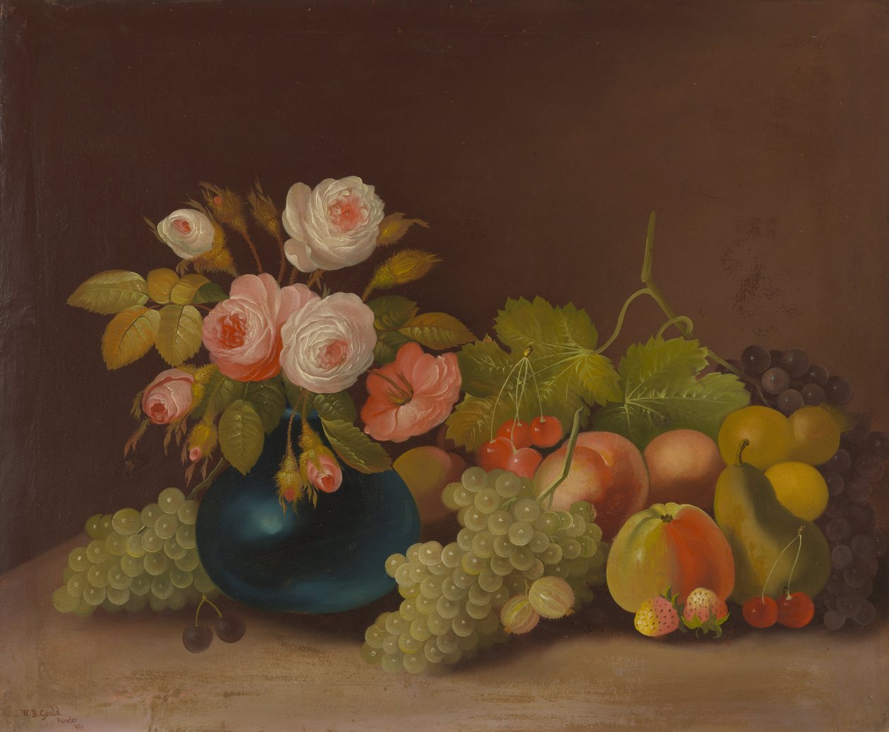Roses de chou et fruits - William Buelow Gould