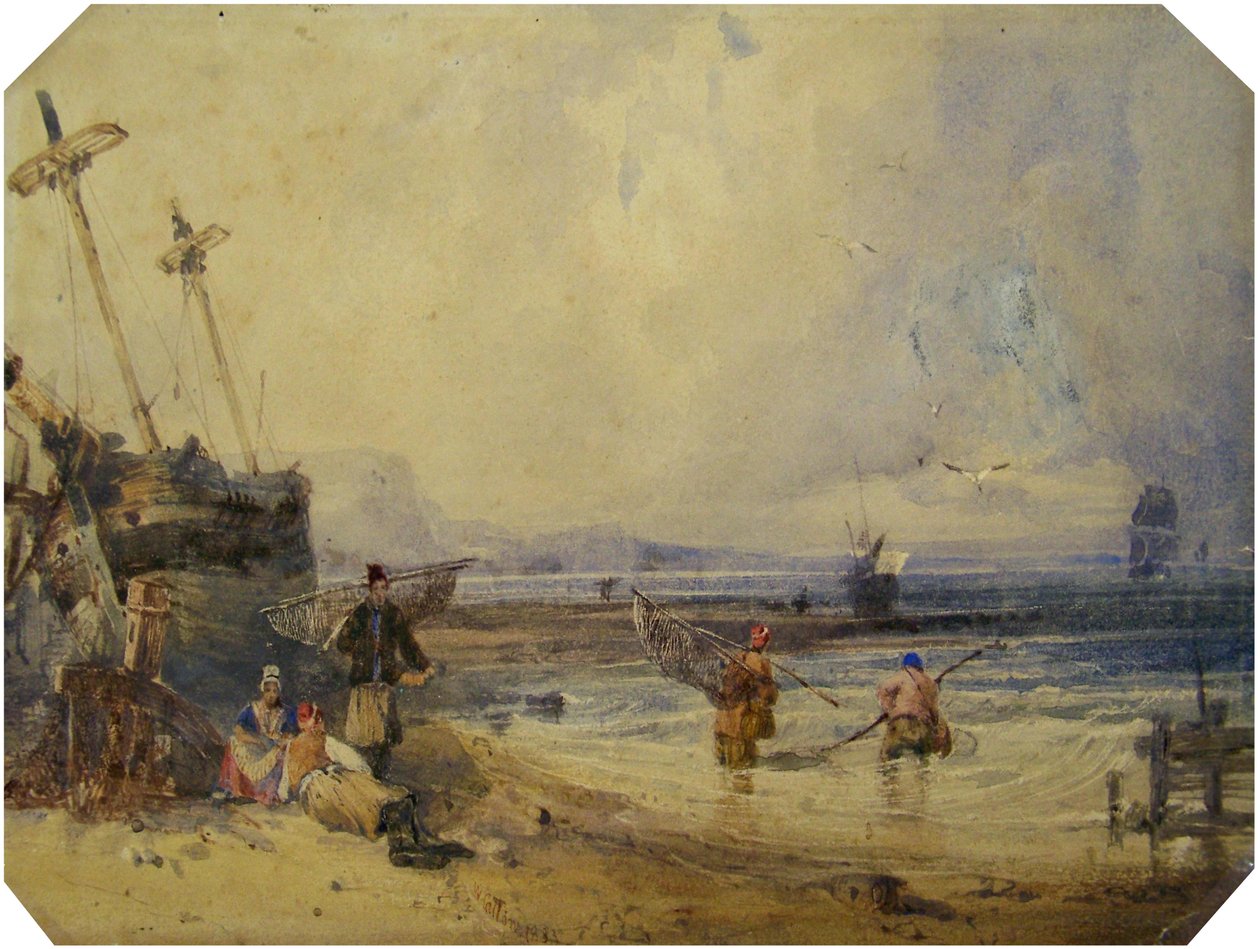 Paysage marin avec cinq figures - William Callow