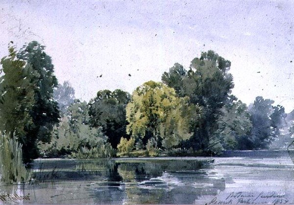 Vue dans les jardins botaniques, Regents Park - William Callow
