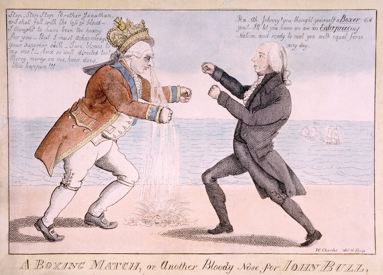 Un match de boxe ou, un autre nez ensanglanté pour John Bull - William Charles