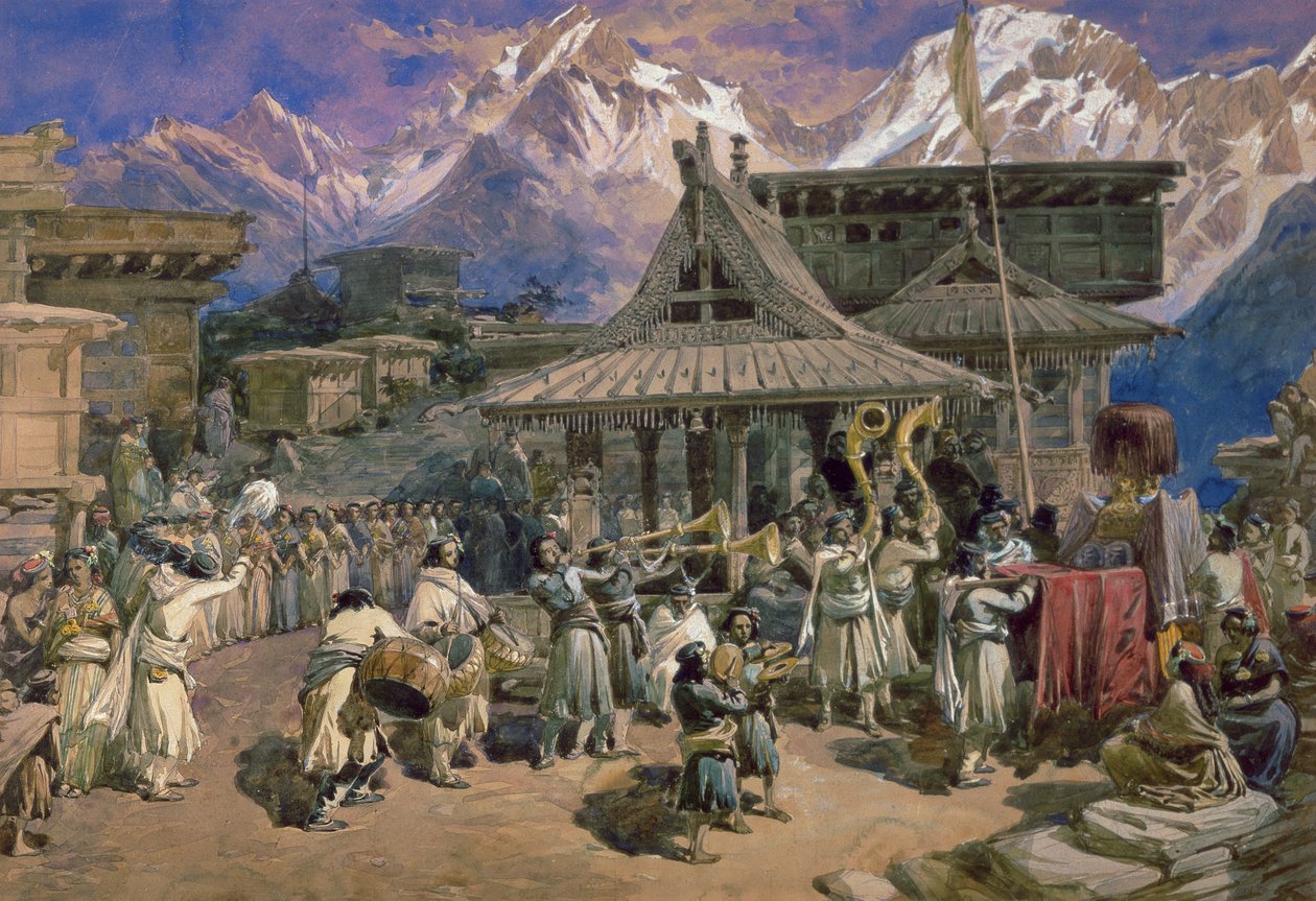 Puja à Chini Bashahr, Himalayas, c.1859-66 - William Crimea Simpson