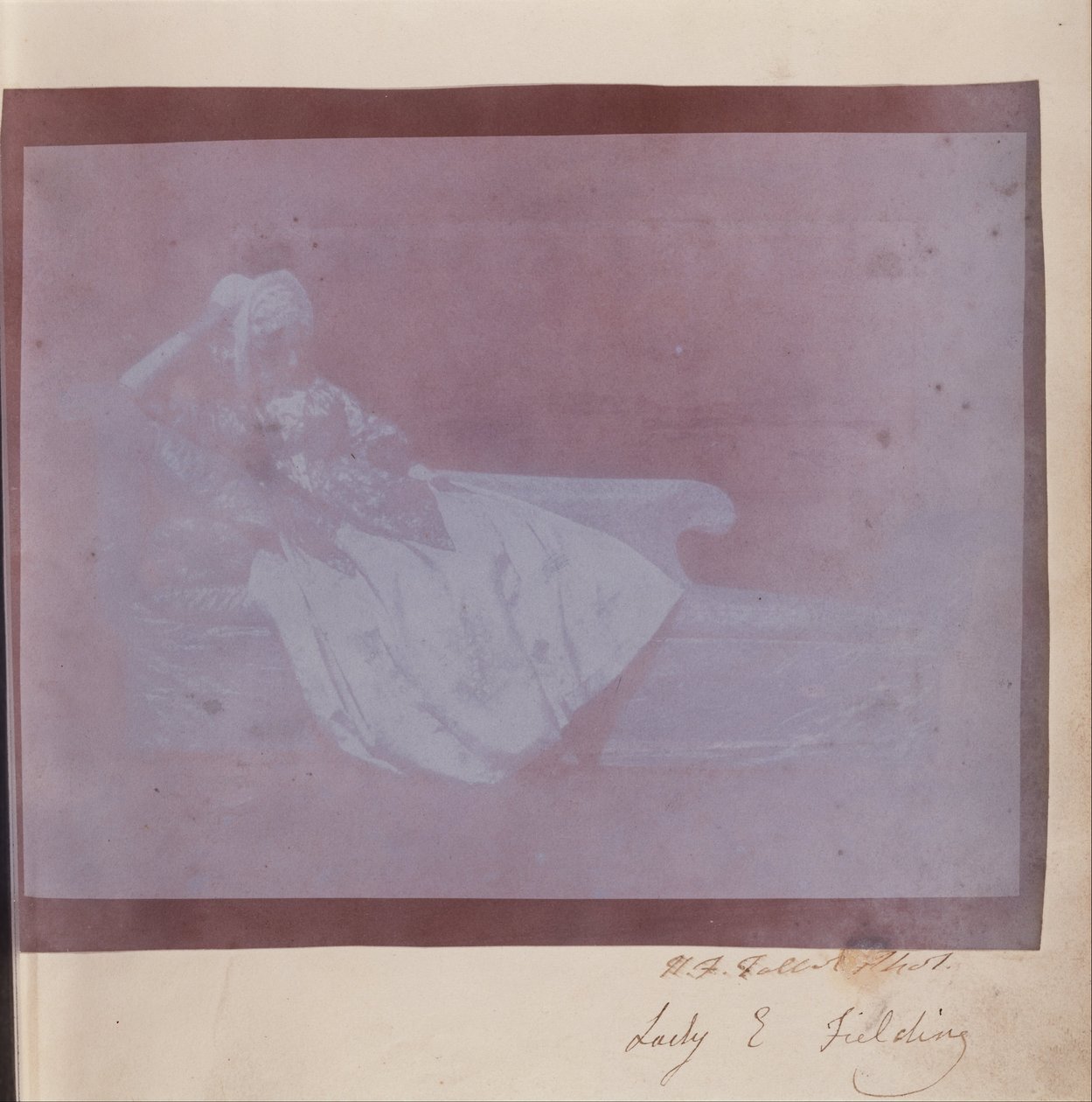 (Lady Elisabeth Feilding sur chaise Chinz) - William Henry Fox Talbot