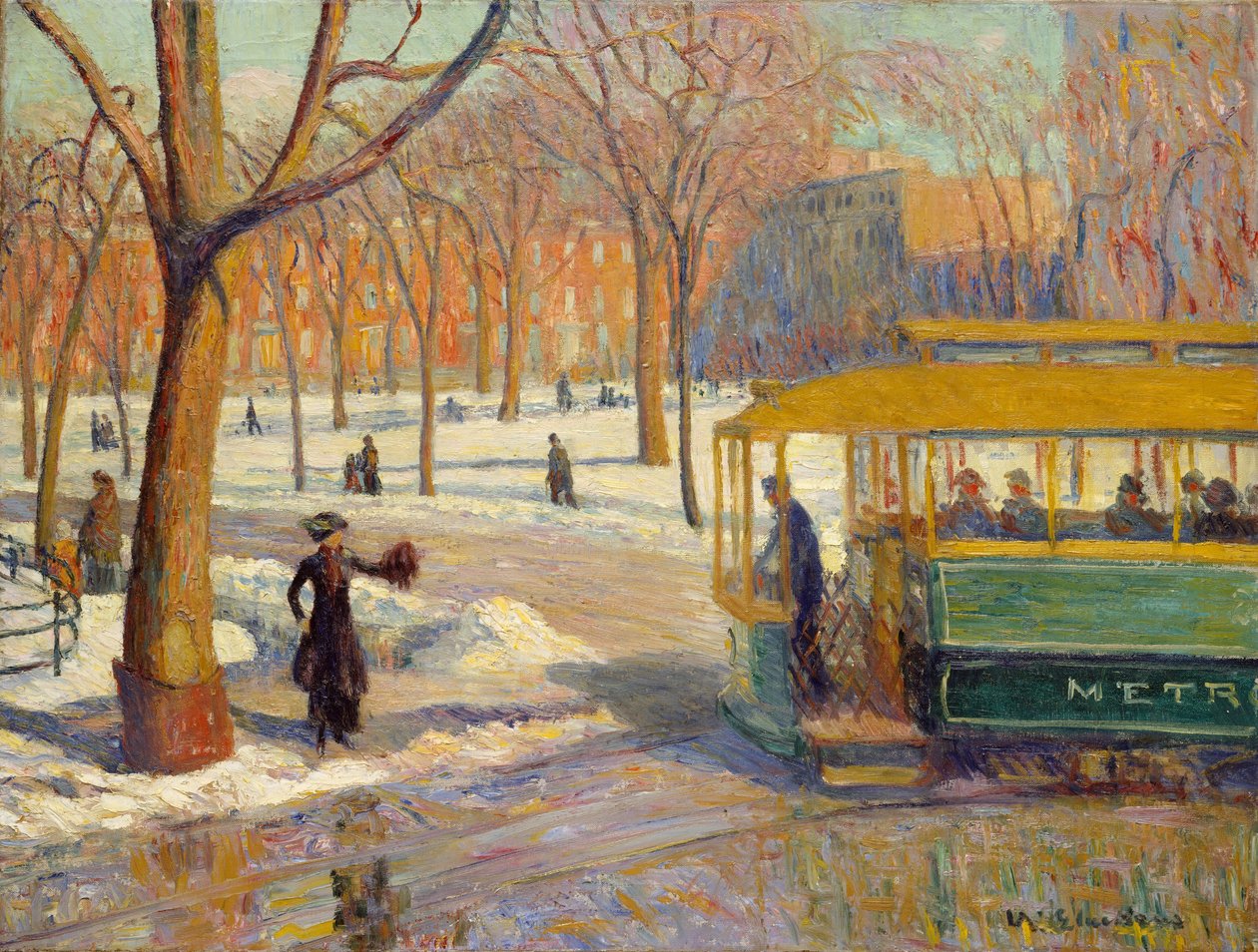 La voiture verte - William James Glackens