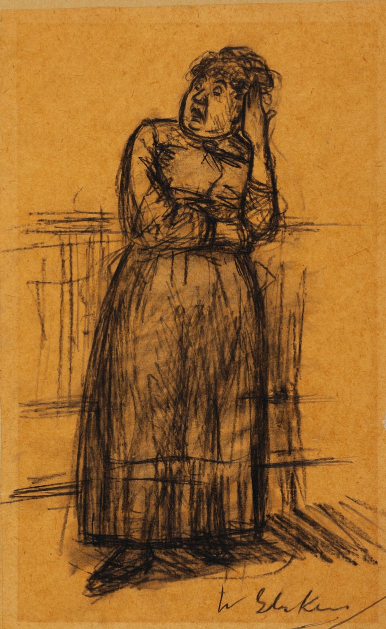 Femme avec la main dans les cheveux - William James Glackens