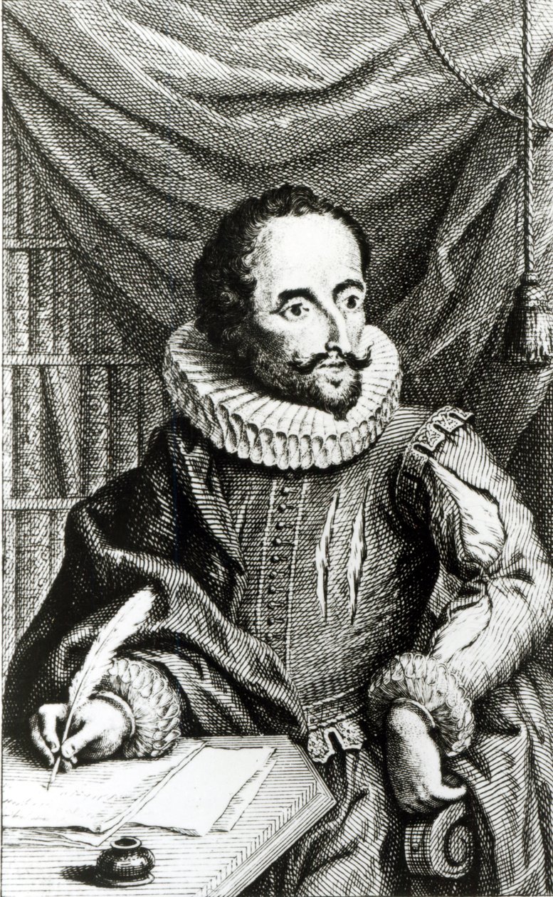 Portrait de Miguel de Cervantes Saavedra (1547-1616) gravé par Jacob Folkema (1692-1767) - William Kent