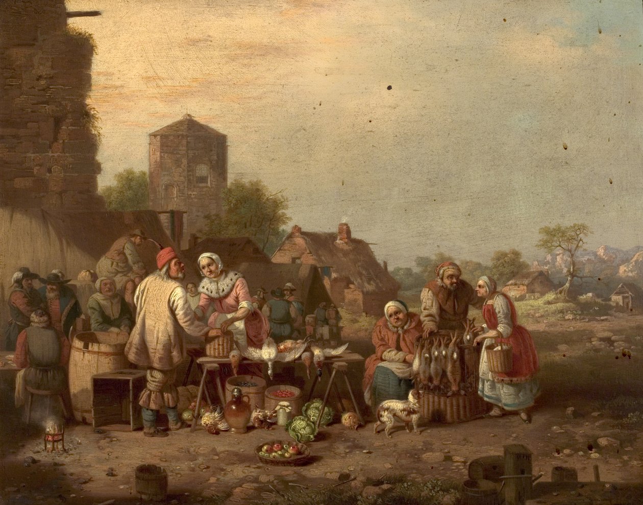 Scène de marché villageois - William Malbon