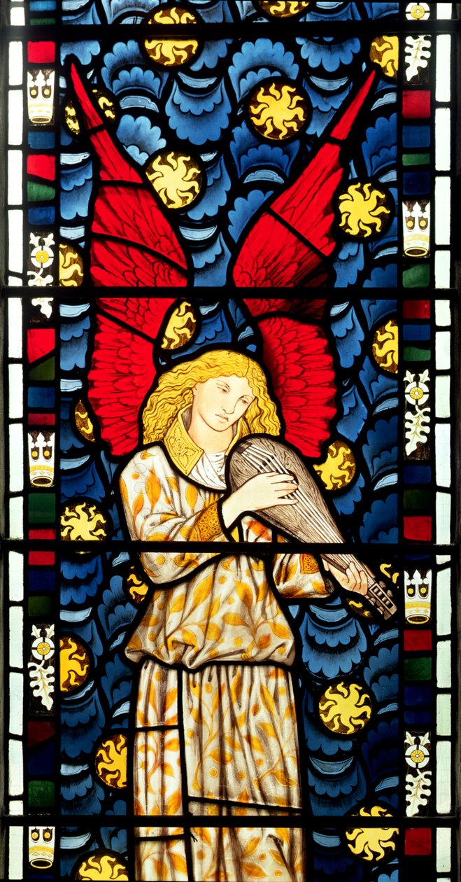 Ange jouant du luth (détail) - William Morris