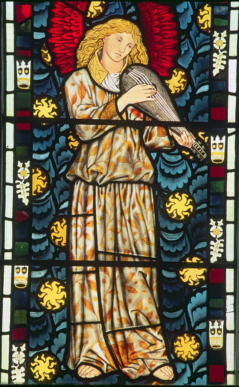 Ange avec un rebec, 1869 (vitrail) - William Morris