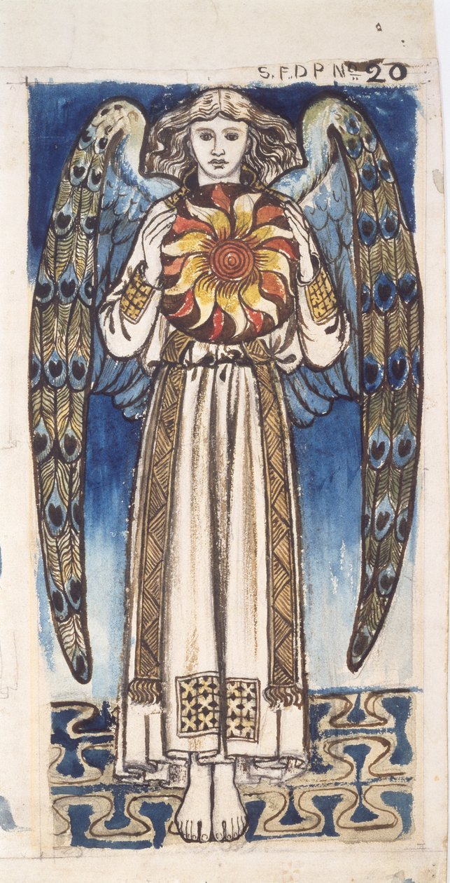 Jour : Ange tenant un soleil - William Morris