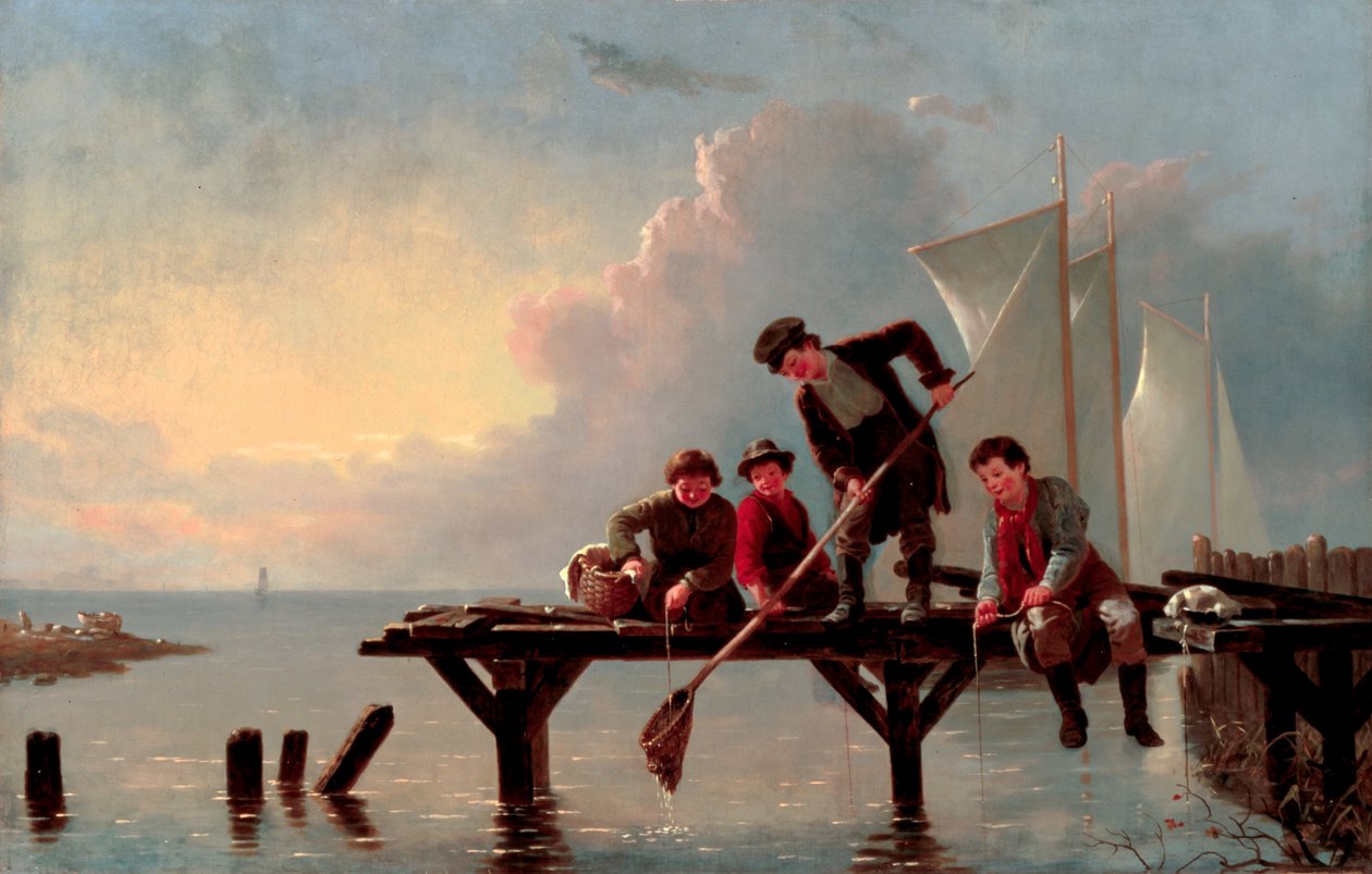 Garçons pêchant des crabes - William Tylee Ranney